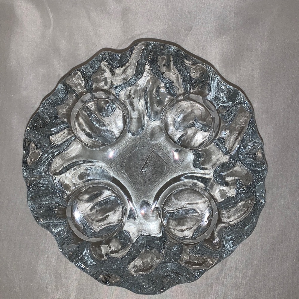 Orrefors Crystal Walnut 4 Light Votive Candle Holder Sweden  S5067